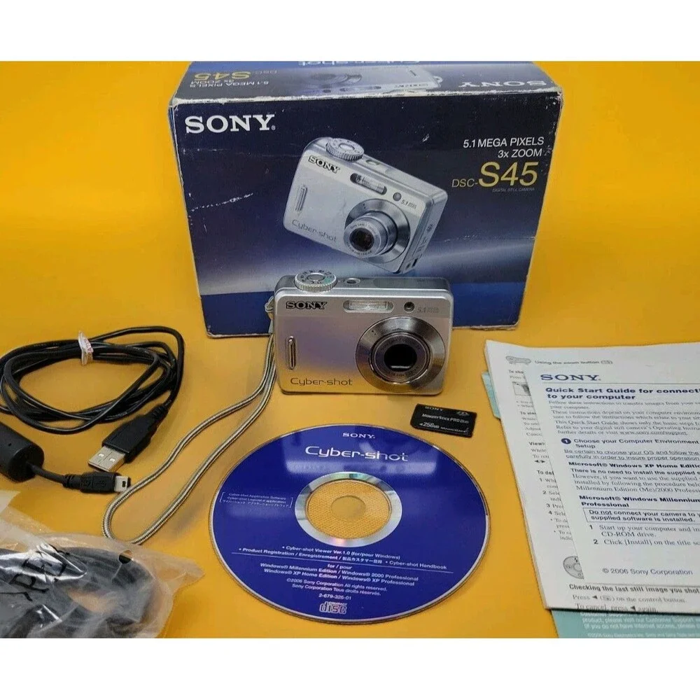 Sony Cyber-Shot DSC-S45 Digital Camera Tested- Functional - 5.1 MP 3X Zoom